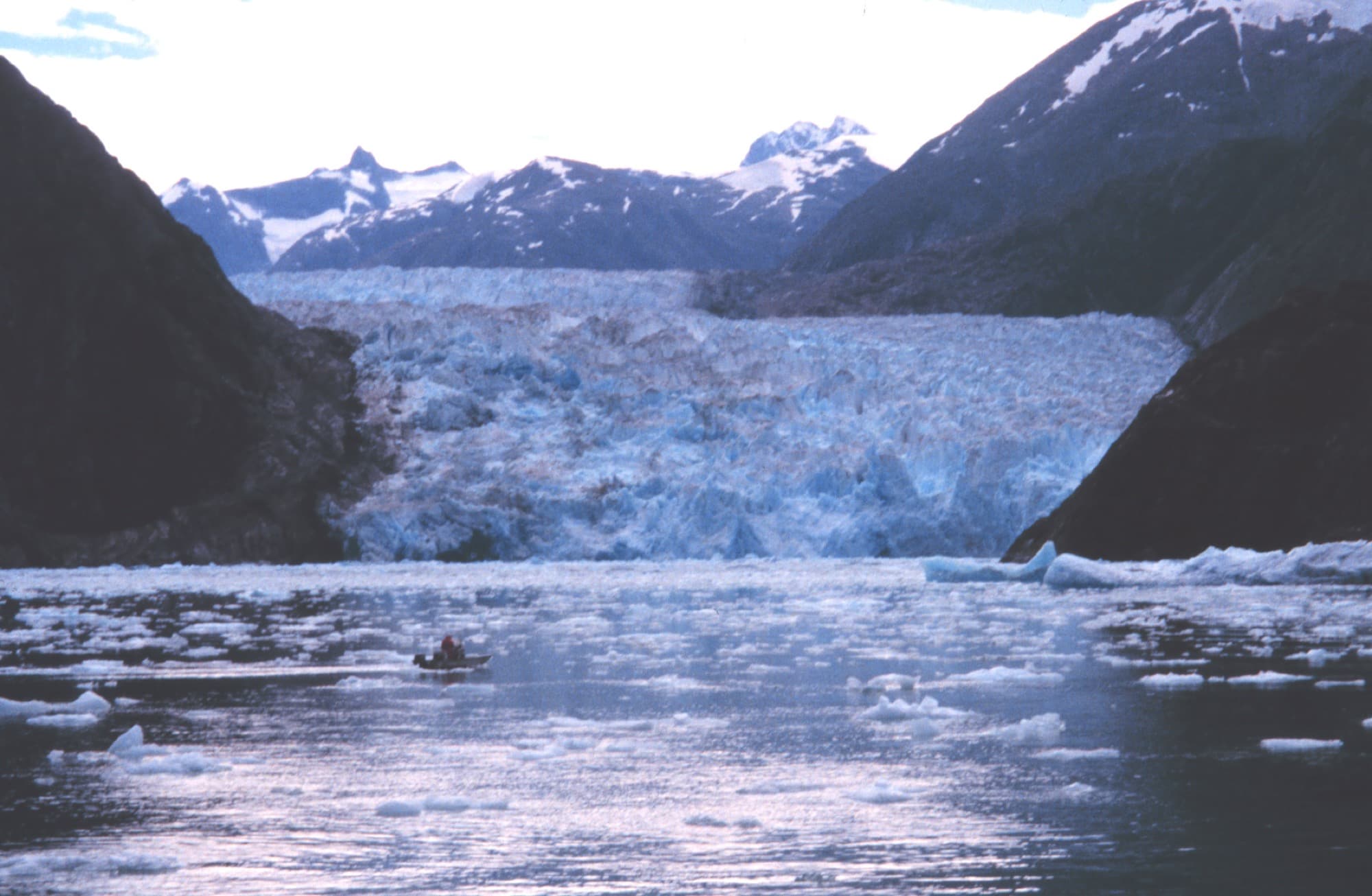 The blue face of Dawes Glacier from the bow, Endicott Arm
