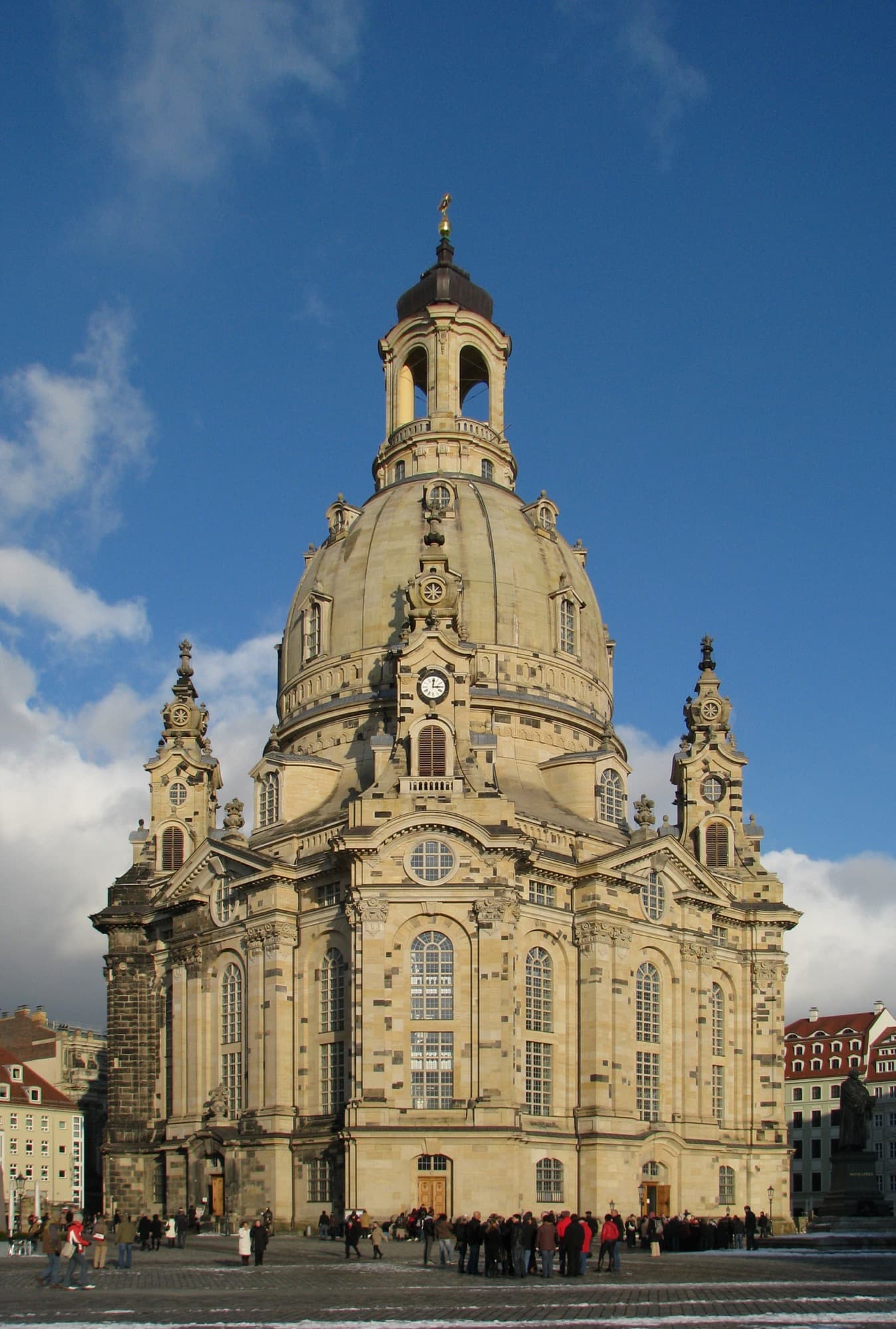 Dresden's Frauenkirche across the Elbe